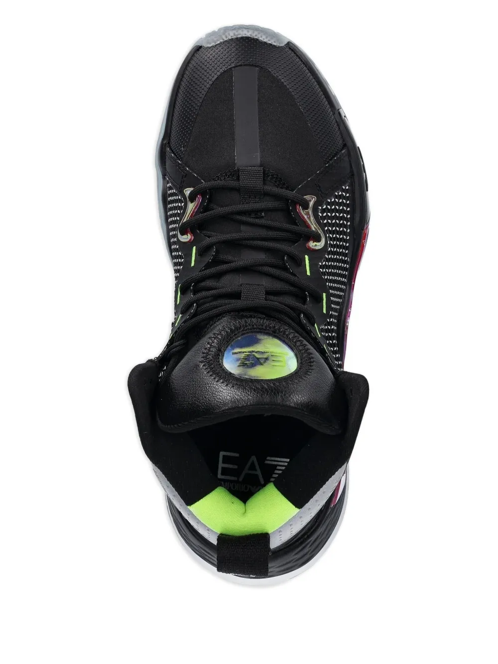 Ea7 Emporio Armani High-top sneakers met geperforeerd vlak Zwart