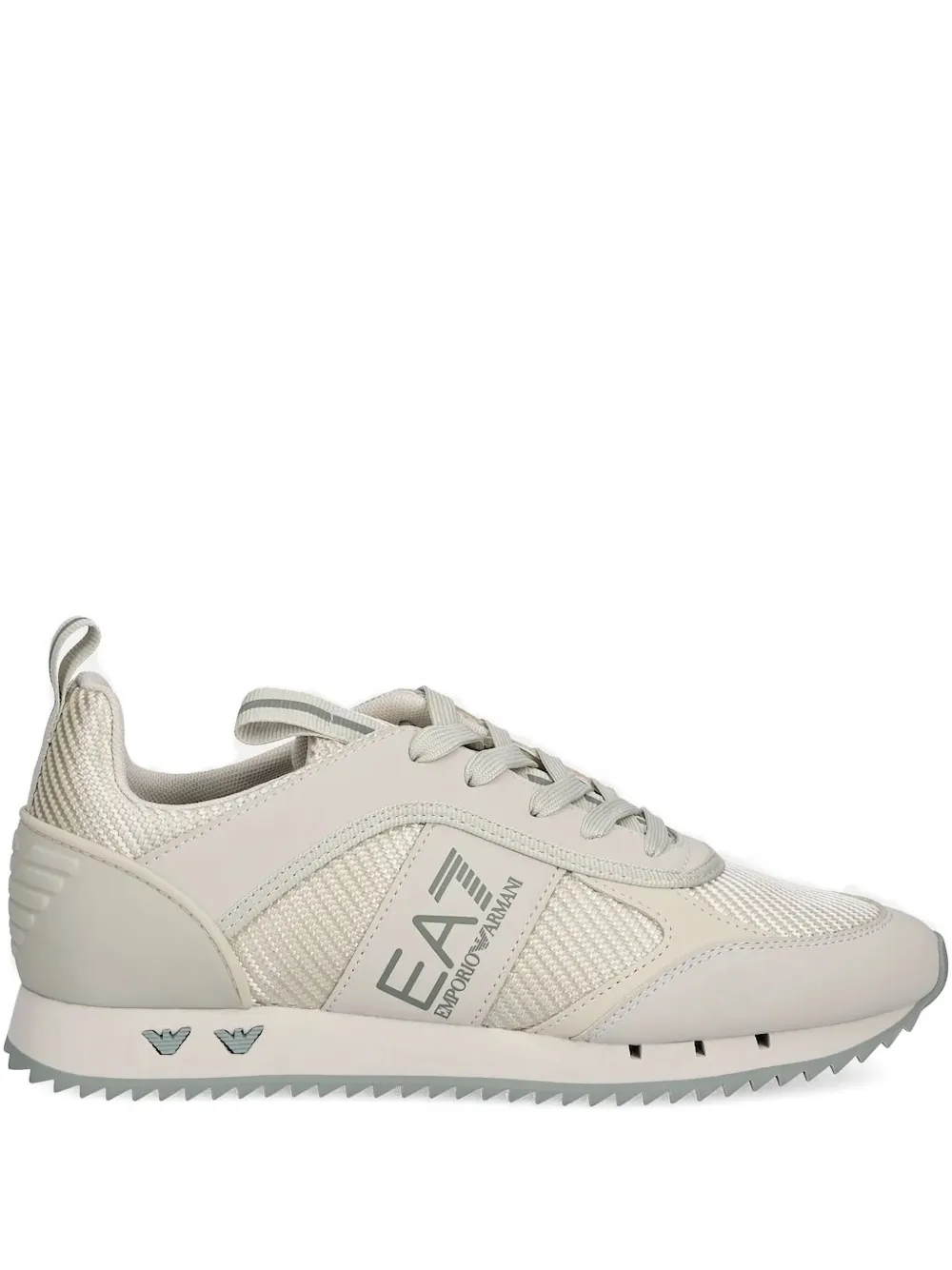 Ea7 Emporio Armani logo-plaque textured sneakers Neutrals