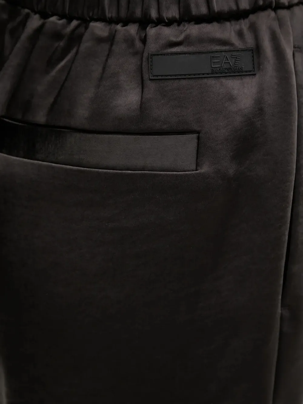 Ea7 Emporio Armani elasticated-waistband satin pants Zwart