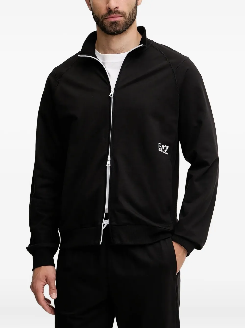 Ea7 Emporio Armani logo-detailzip-up sweatshirt Zwart