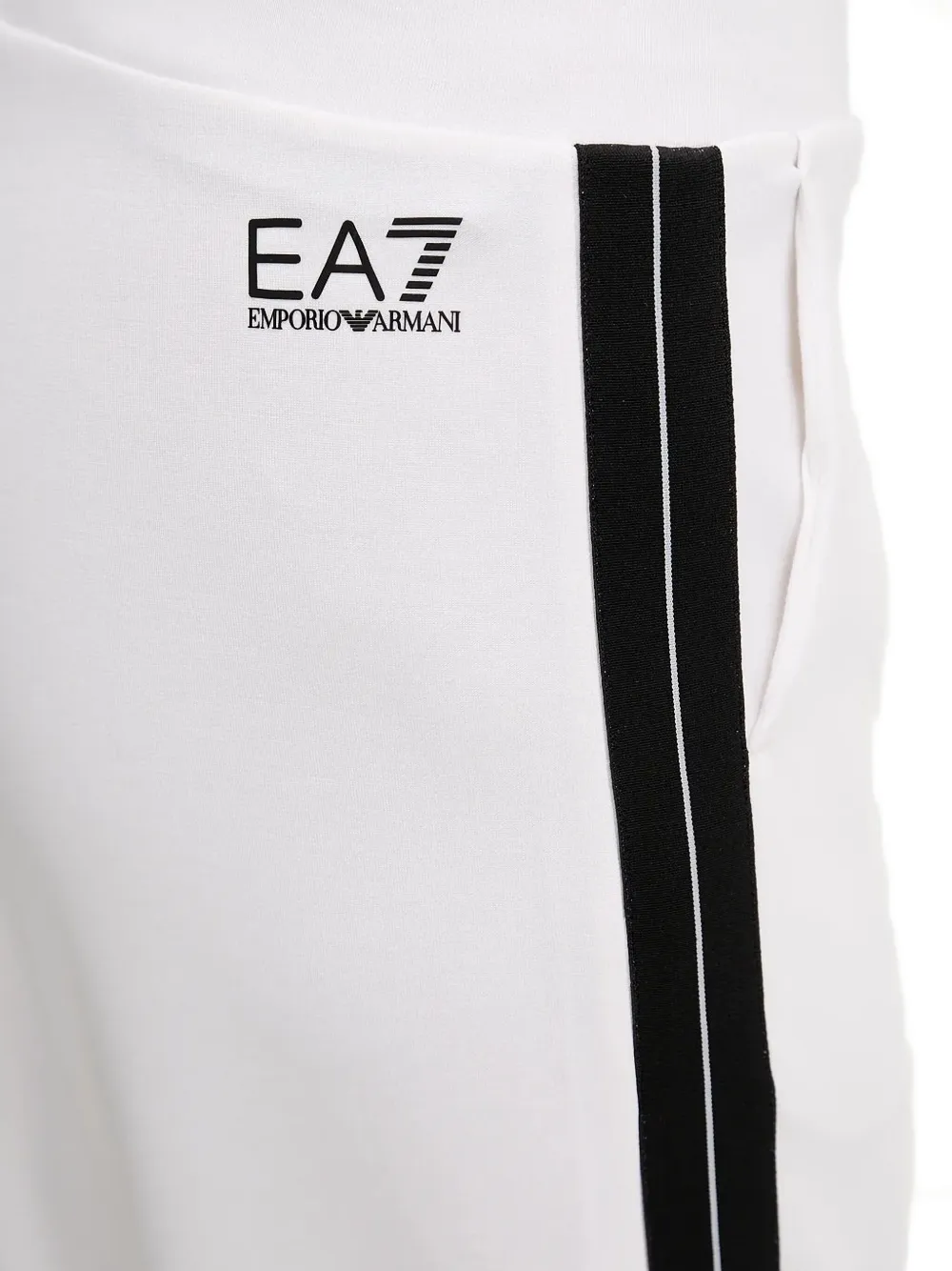 Ea7 Side-stripe Track Pants In White