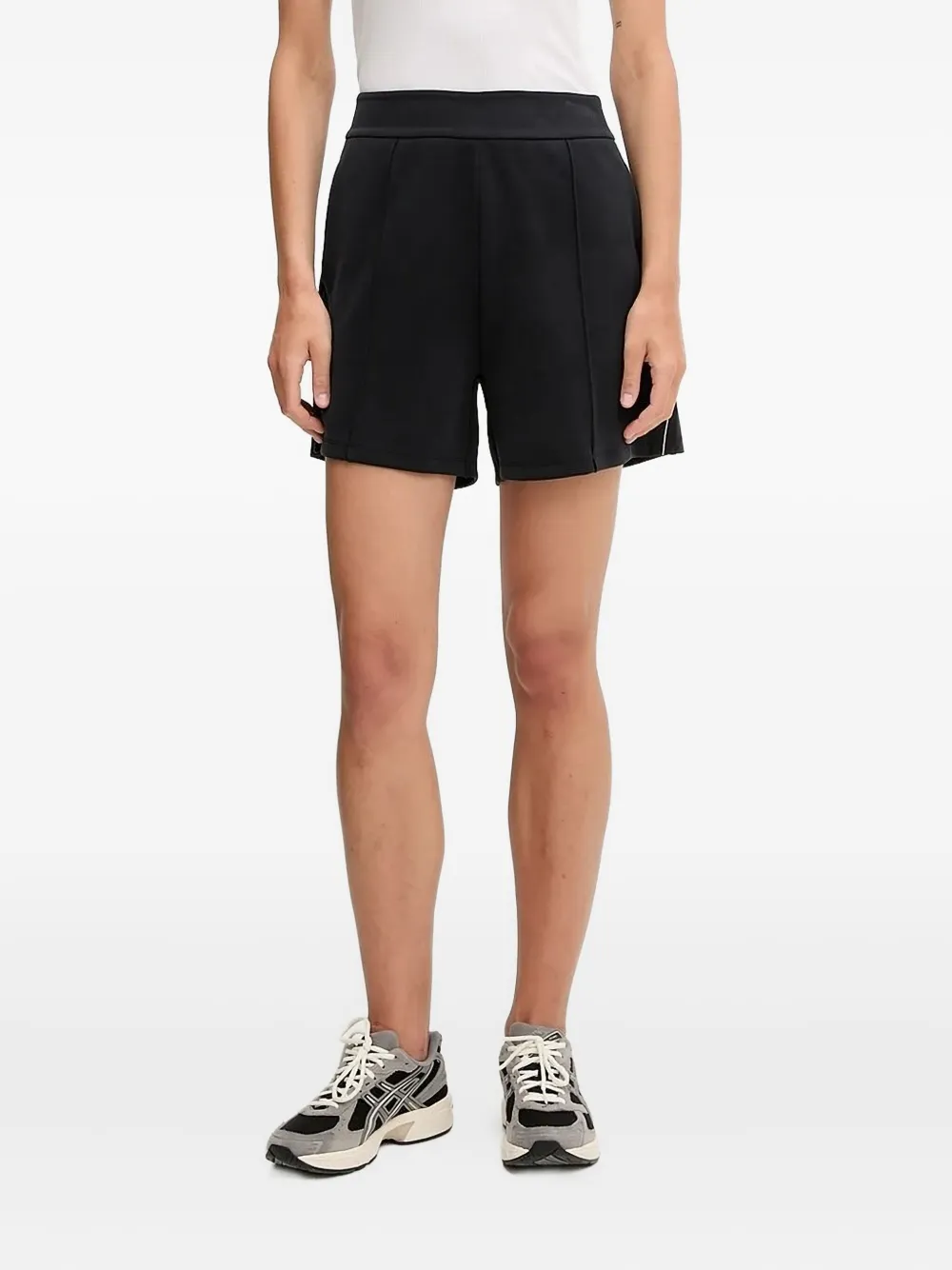 Ea7 Logo-print Side-stripe Shorts In Black