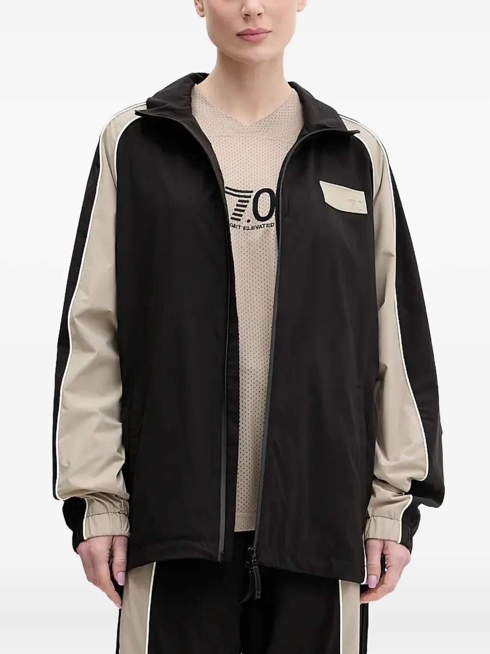 Ea7 Emporio Armani panelled zip-front jacket | Black | Image 1