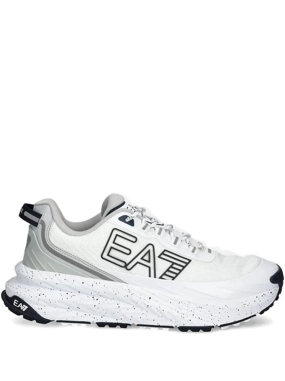 Ea7 Emporio Armani logo-detail speckled-sole sneakers - Bianco
