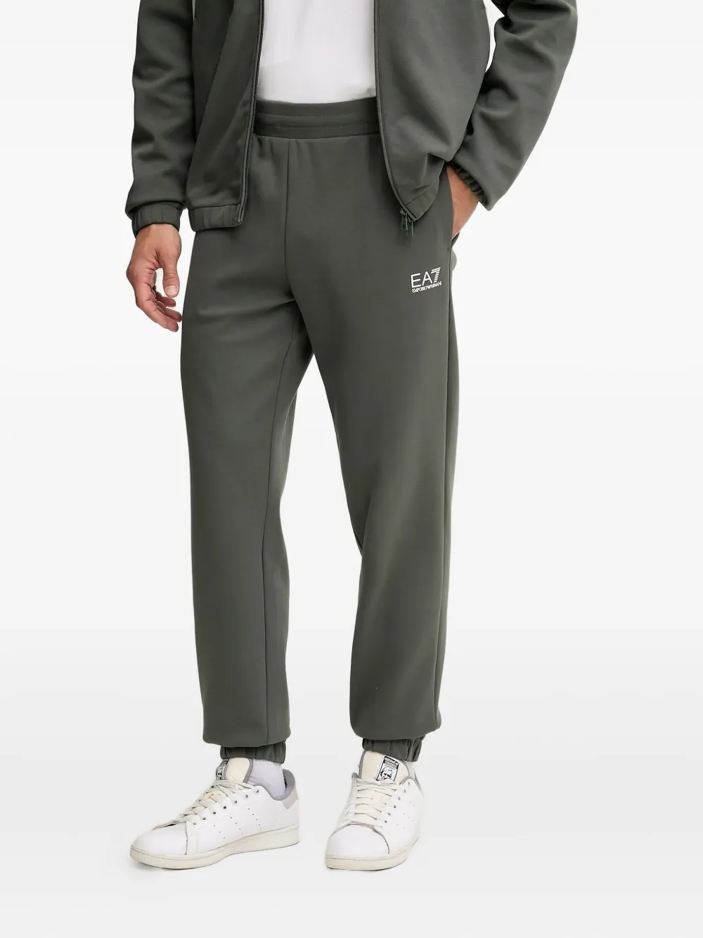 Ea7 Emporio Armani panelled zip-up hoodie Grijs