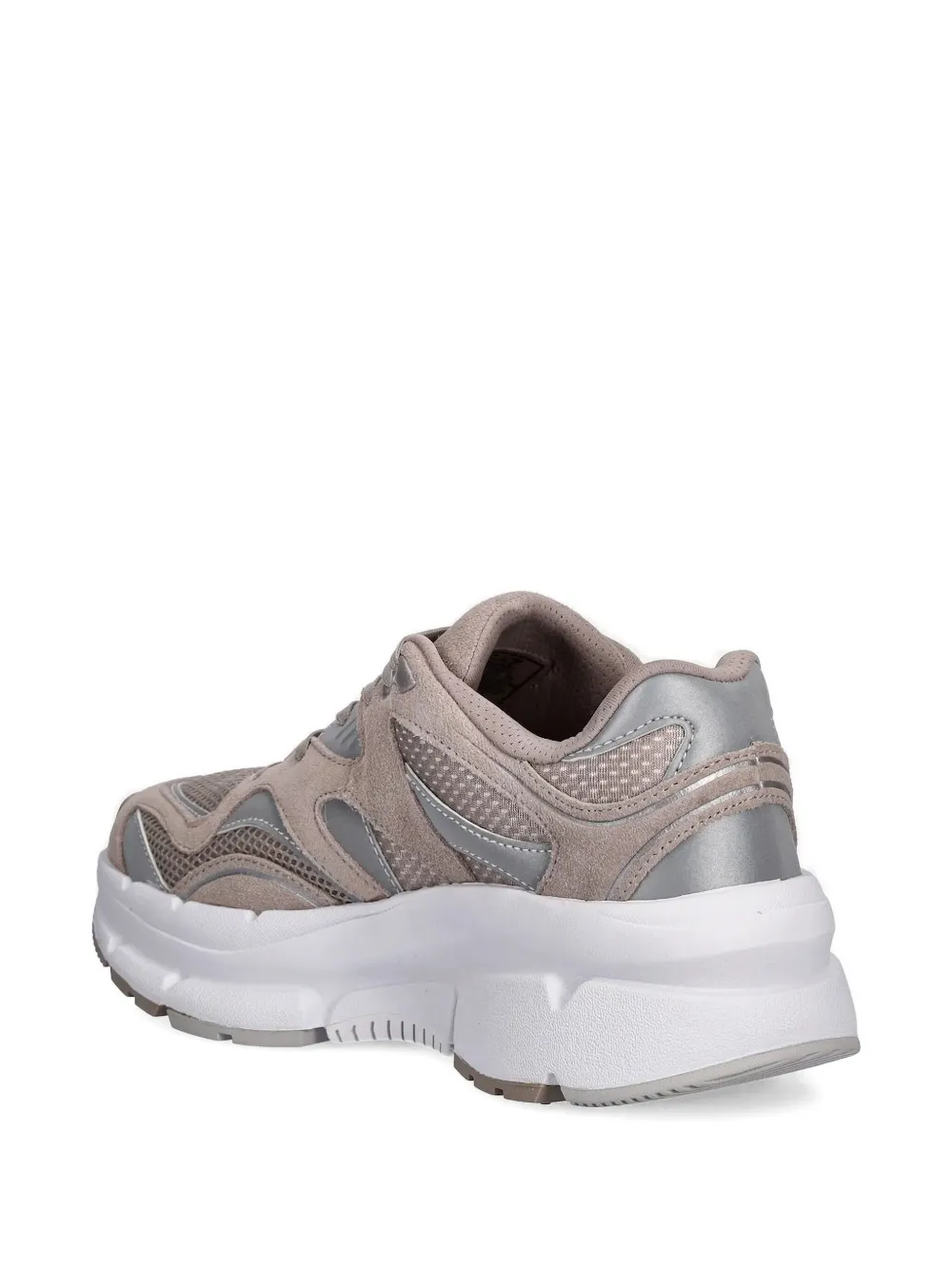 Ea7 Suede Mesh Sneakers In Neutral