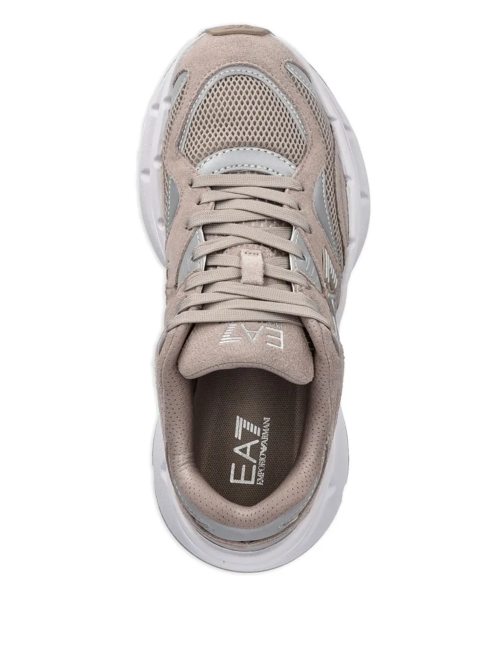 Ea7 Emporio Armani suede mesh sneakers Neutrals
