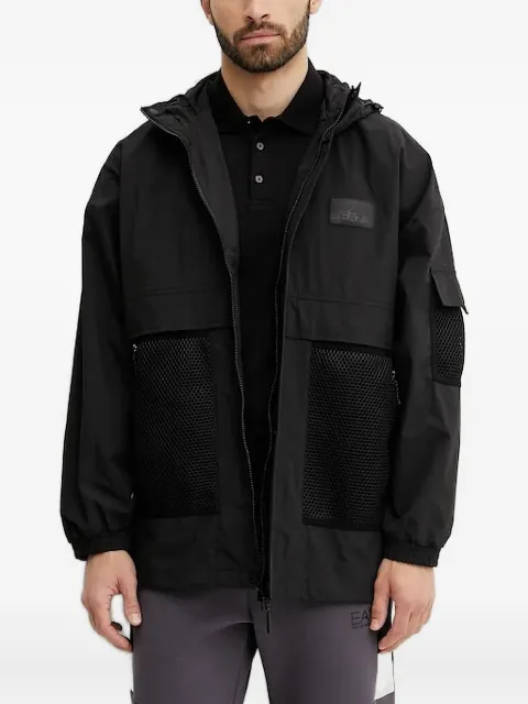 Ea7 Emporio Armani hooded mesh-panel jacket