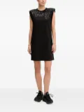 Ea7 Emporio Armani padded-shoulder leopard-print mini dress - Black