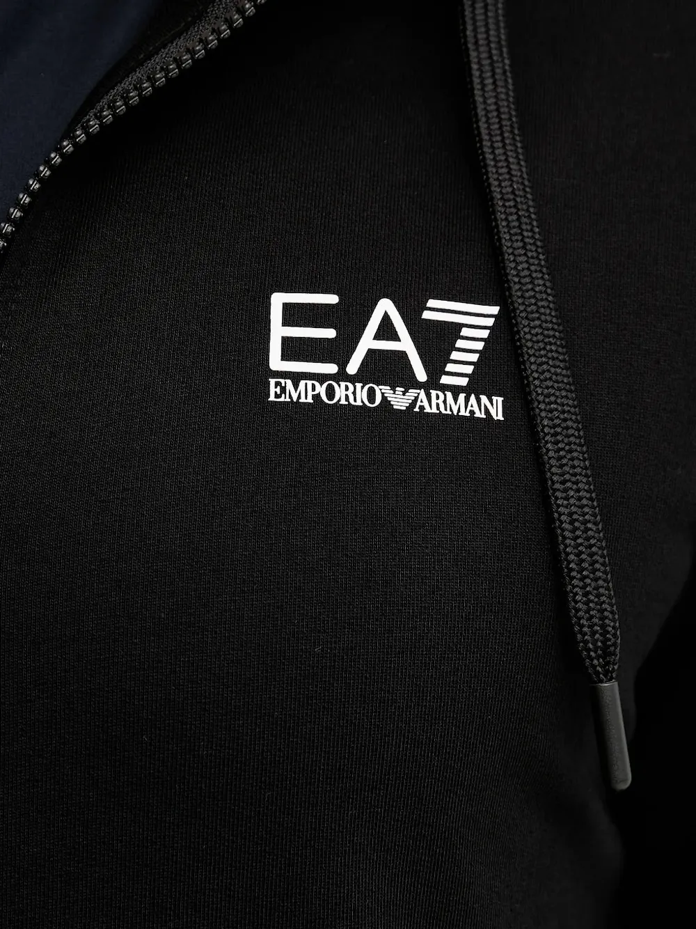 Ea7 Emporio Armani Hoodie met logodetail Zwart