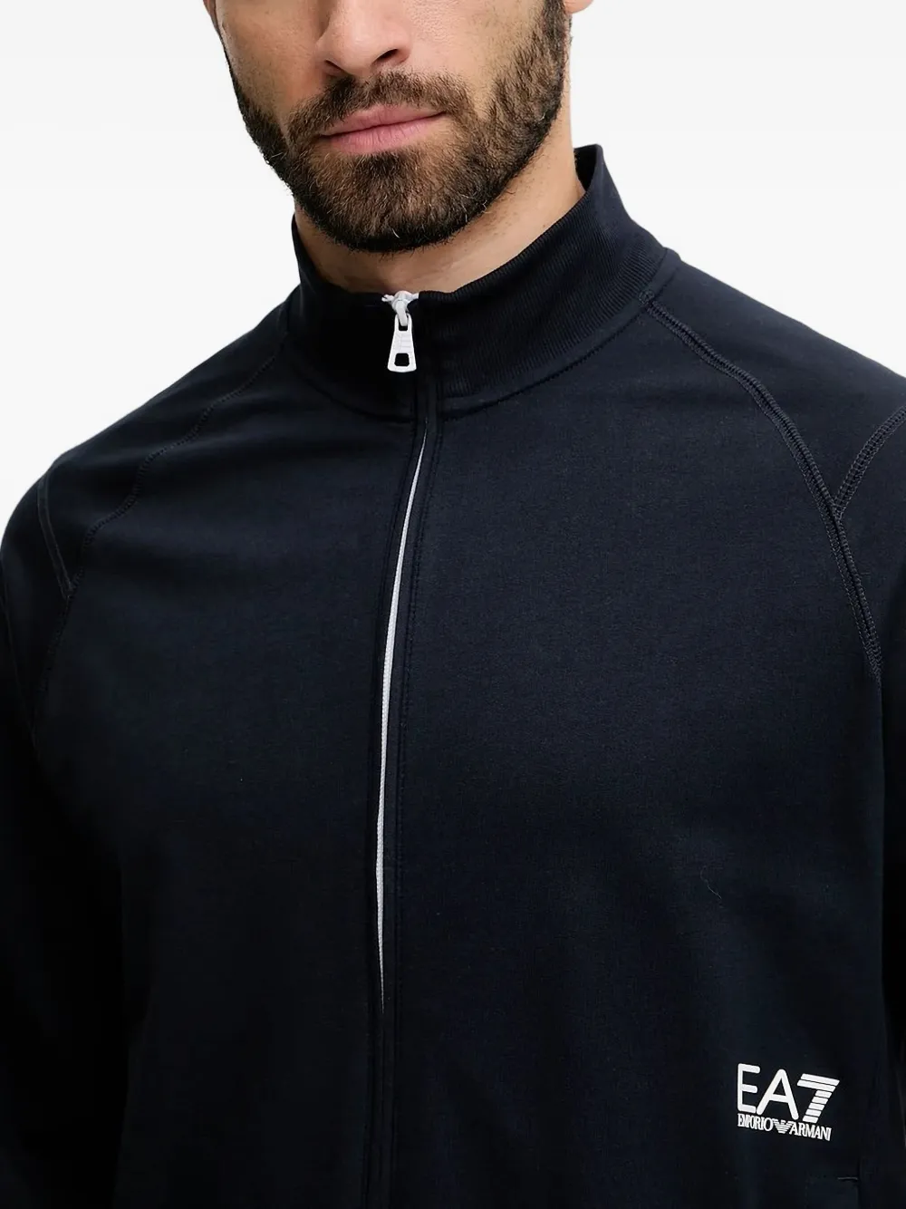 Ea7 Emporio Armani zip-up logo track jacket Zwart