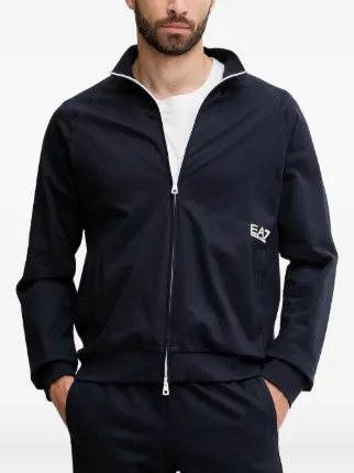 Ea7 Emporio Armani Jaqueta Esportiva Com Zíper e Logo | Preto
