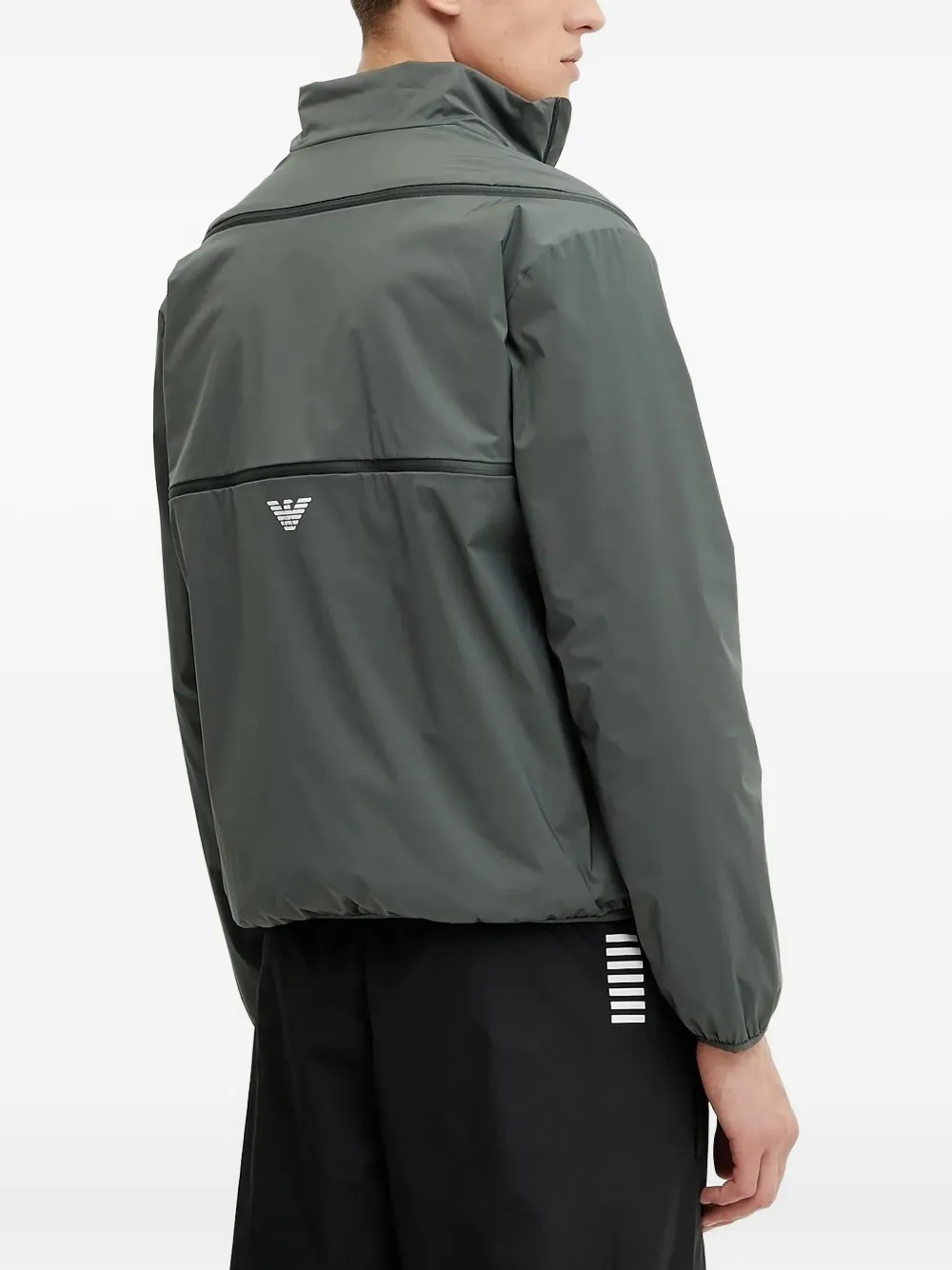 Ea7 Emporio Armani logo-patch zip-up jacket Groen