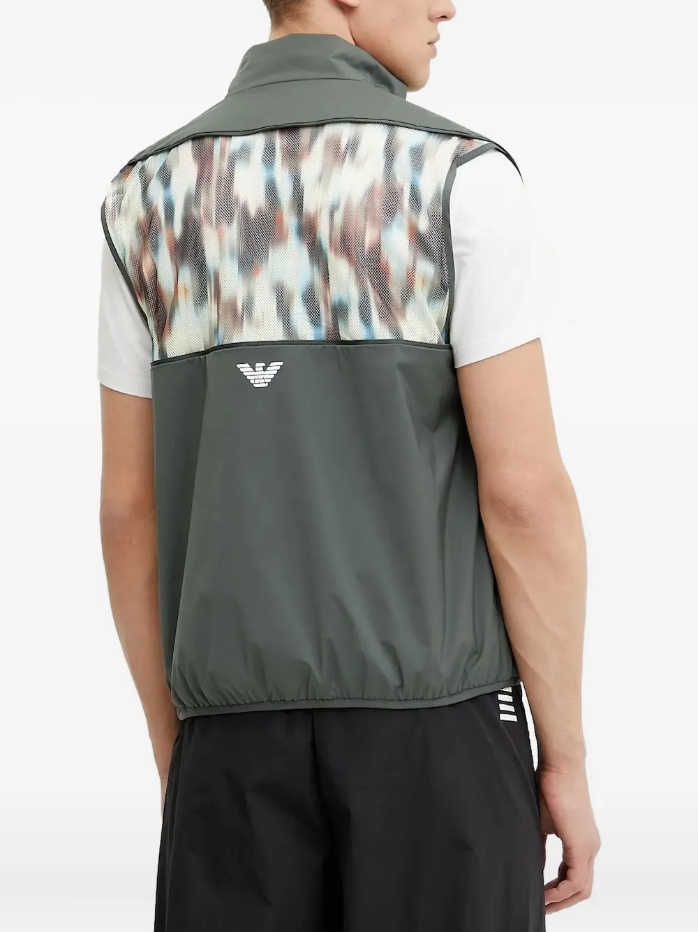 Ea7 Emporio Armani logo-patch zip-up jacket Groen
