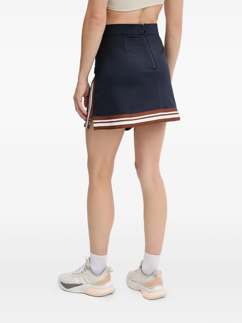 Ea7 Emporio Armani panelled striped skirt - Blauw