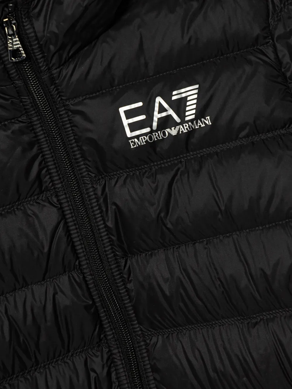 Ea7 Hooded Puffer Jacket In Black