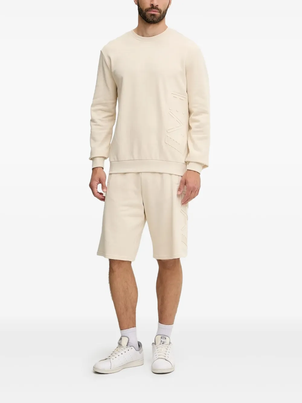 Ea7 Emporio Armani Sweater met logo-reliëf Wit