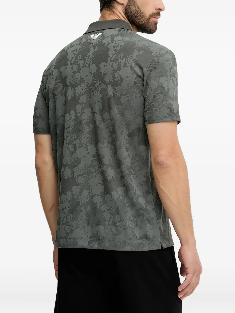 Ea7 Emporio Armani Poloshirt met bloemen-jacquard Groen