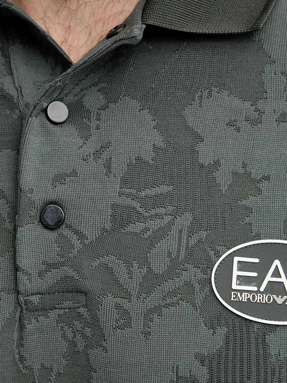 Ea7 Emporio Armani Poloshirt met bloemen-jacquard Groen