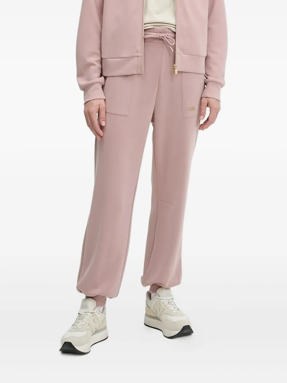 Ea7 Logo-plaque Track Pants In Pink