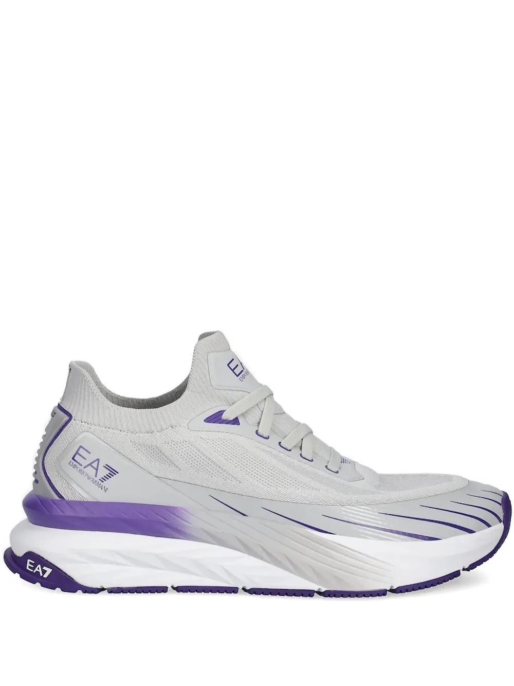 Ea7 Crusher Distance Sonic Knit Sneakers In Gray