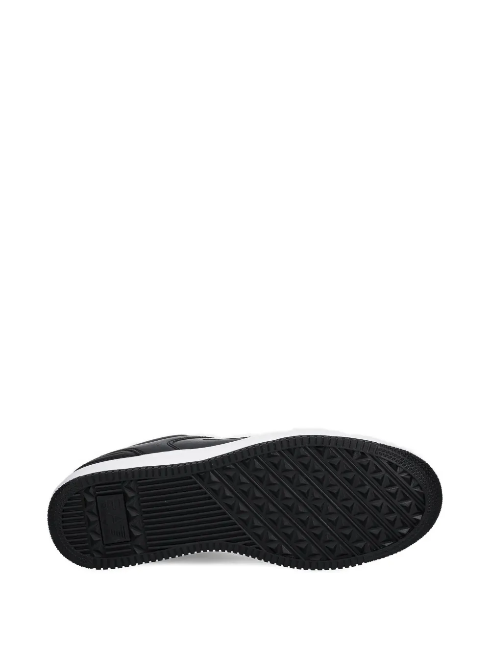 Ea7 Emporio Armani logo-detail leather sneakers Black
