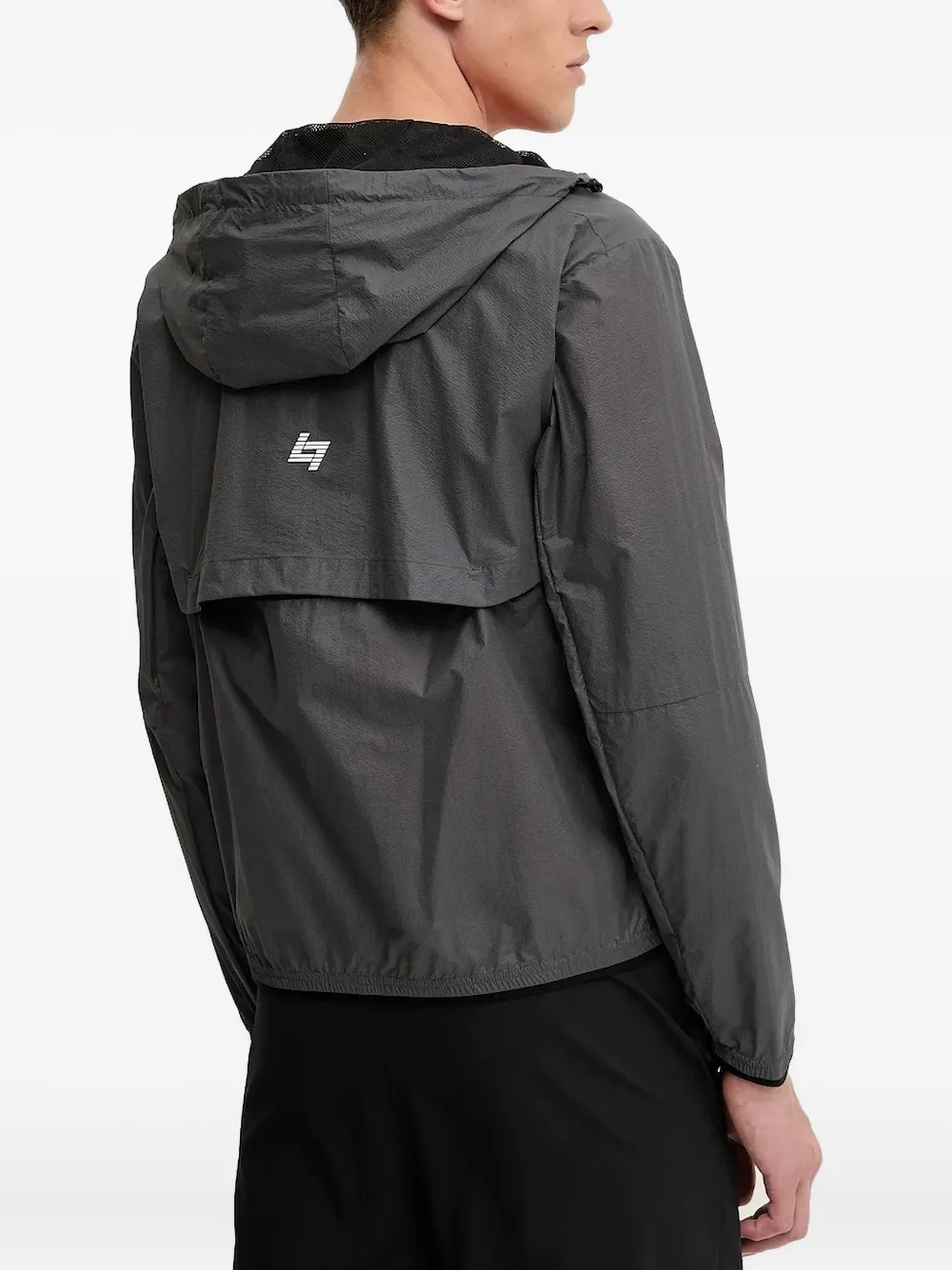 Ea7 Emporio Armani hooded logo jacket Grijs