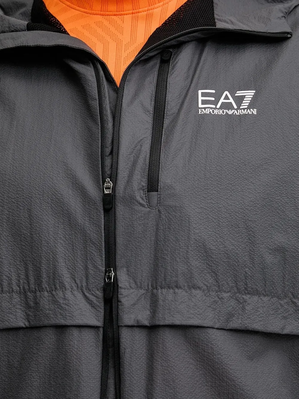 Ea7 Emporio Armani hooded logo jacket Grijs