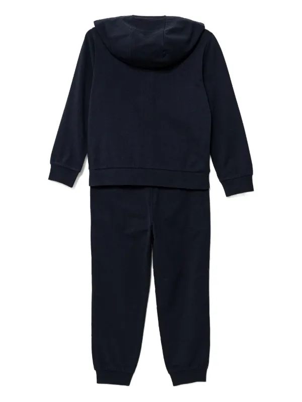 Ea7 Emporio Armani Conjunto De Agasalho Com Logo Bordado | Azul