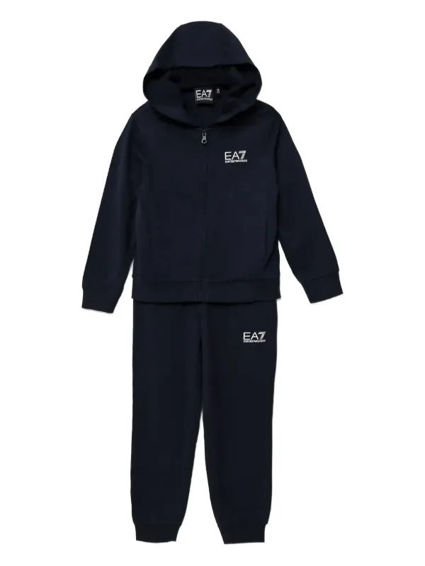 Ea7 Emporio Armani Conjunto De Agasalho Com Logo Bordado | Azul