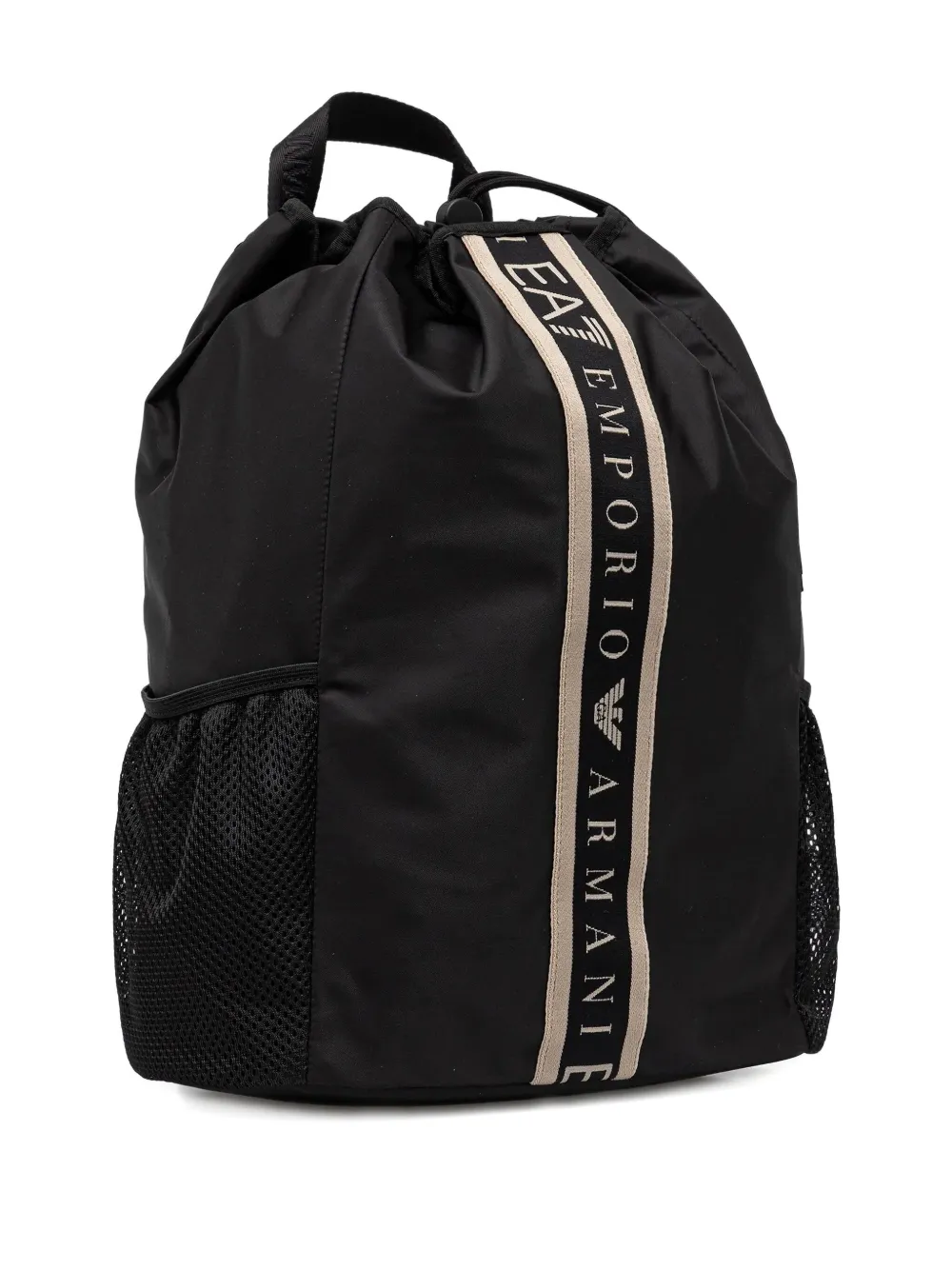 Ea7 Emporio Armani logo-stripe drawstring backpack - Zwart