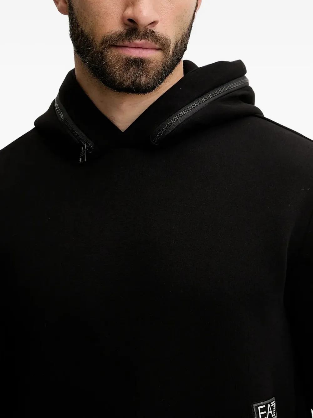 Ea7 Emporio Armani Hoodie met ritsdetail Zwart