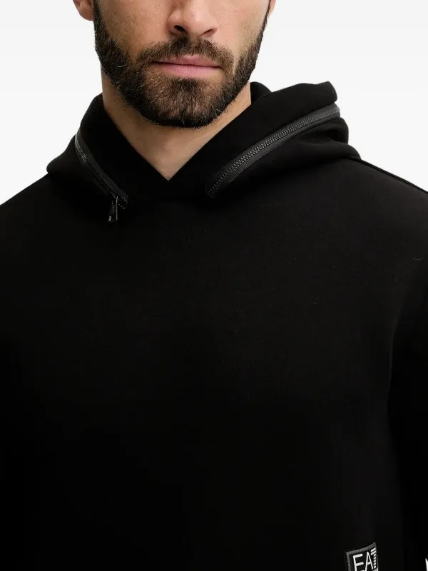 Ea7 Emporio Armani ジップディテール パーカー | ブラック
