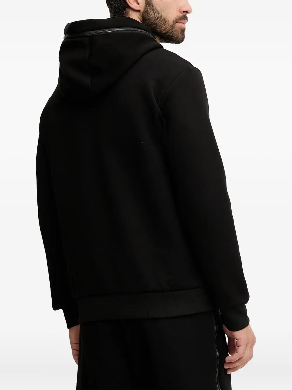 Ea7 Emporio Armani Hoodie met ritsdetail Zwart