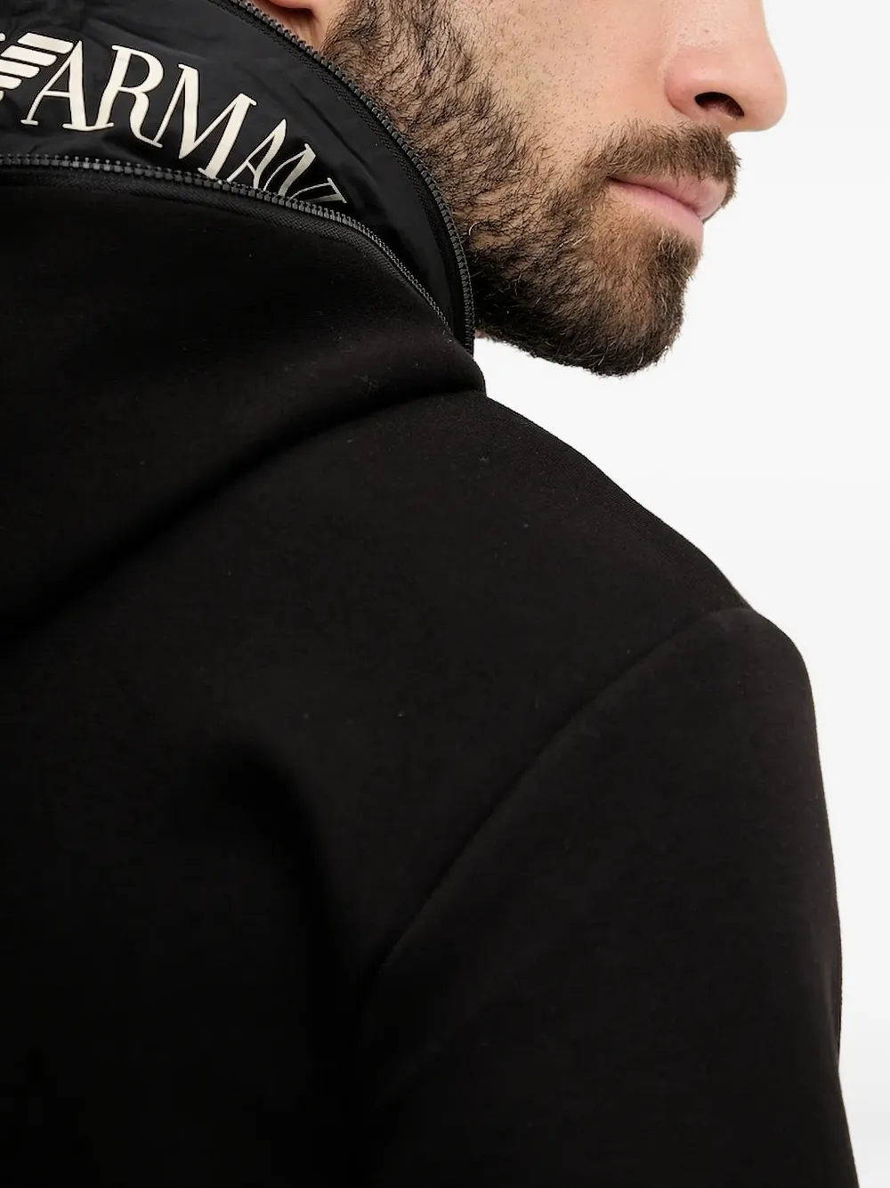 Ea7 Emporio Armani Hoodie met ritsdetail Zwart