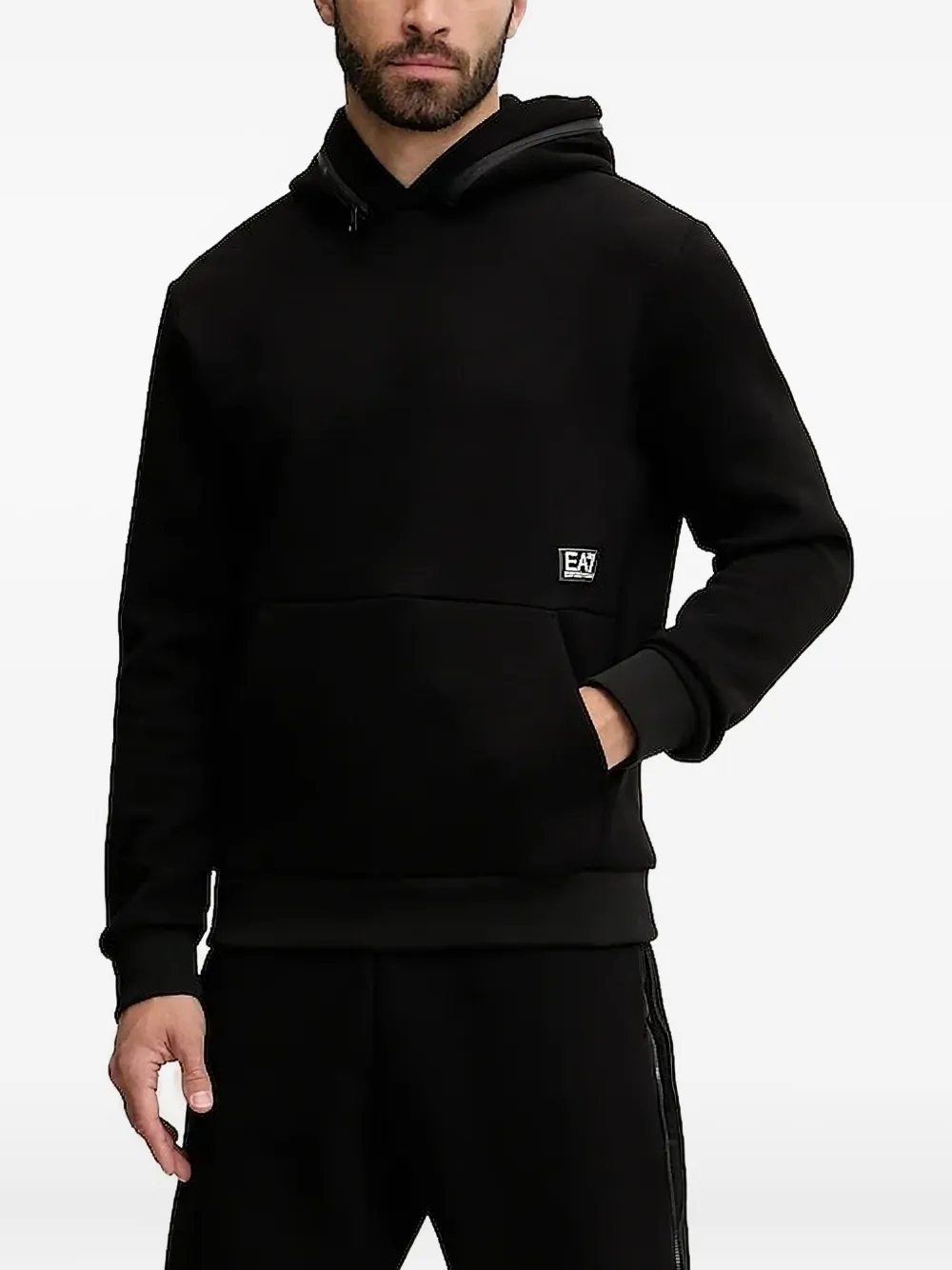Ea7 Emporio Armani Hoodie met ritsdetail Zwart
