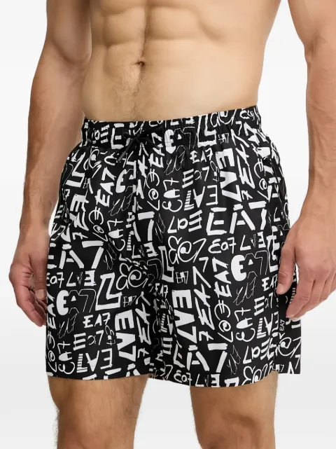 Ea7 Emporio Armani shorts de playa con estampado gráfico