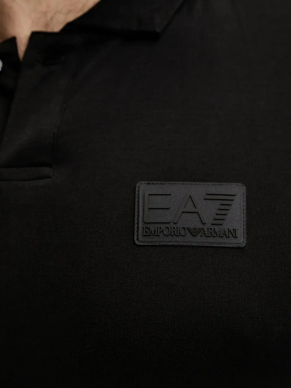 Ea7 Emporio Armani logo-plaque polo shirt Zwart