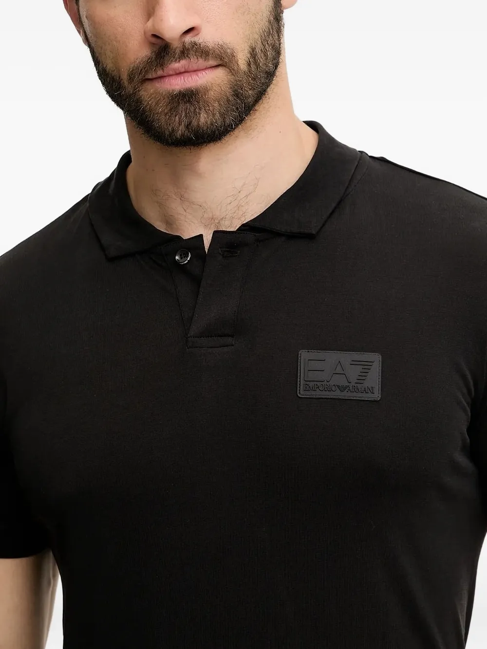 Ea7 Emporio Armani logo-plaque polo shirt Zwart