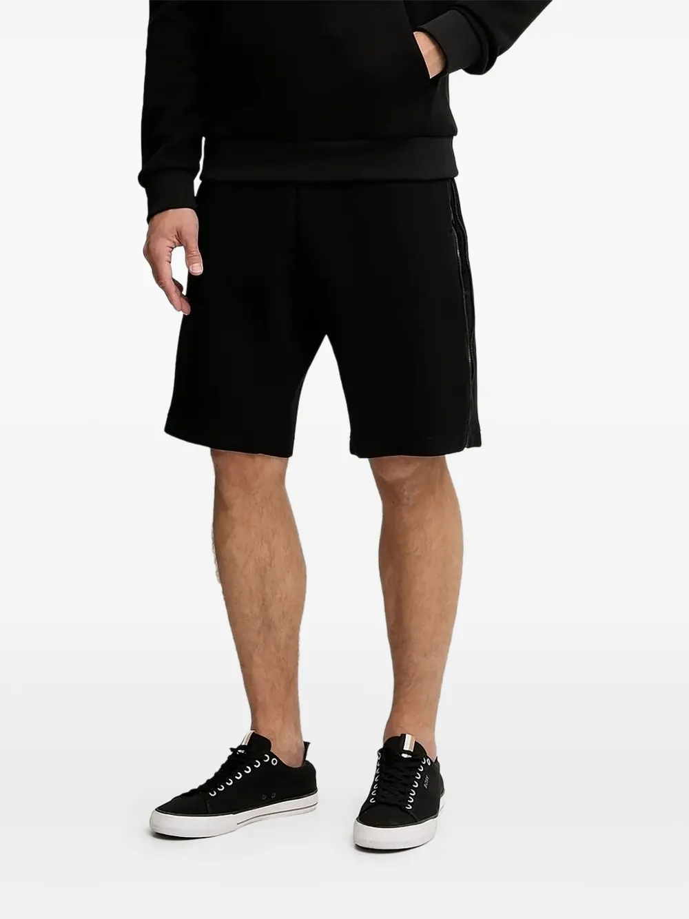Ea7 Emporio Armani zip-detail logo shorts Zwart