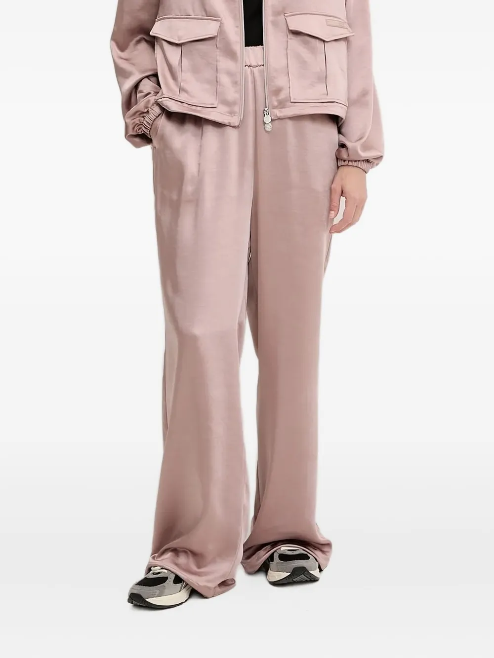 Ea7 Emporio Armani elasticated-waist palazzo pants Roze