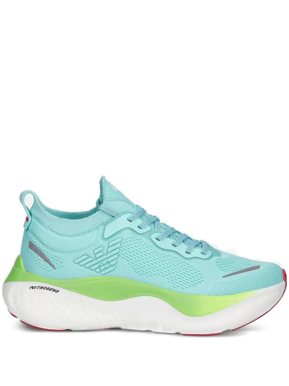 Ea7 Emporio Armani perforated-detail lace-up sneakers Blue