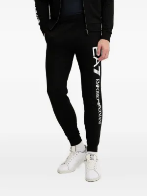 Ea7 Emporio Armani logo-detail Track Pants | Black | FARFETCH