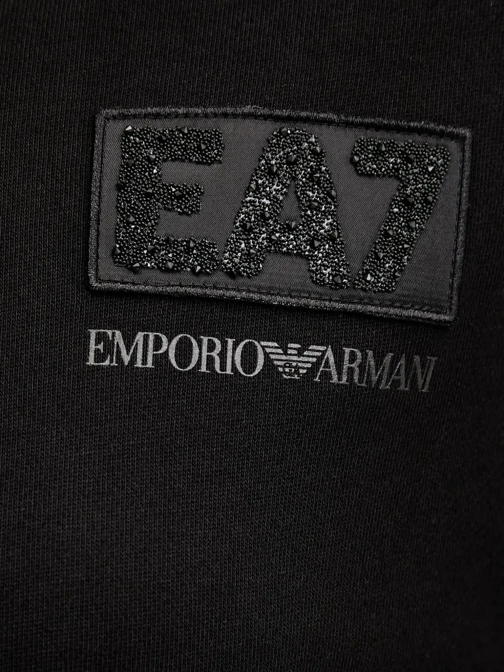 Ea7 Emporio Armani EA7-logo embellished sweatshirt Zwart