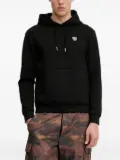 Ea7 Emporio Armani logo-plaque hoodie - Black