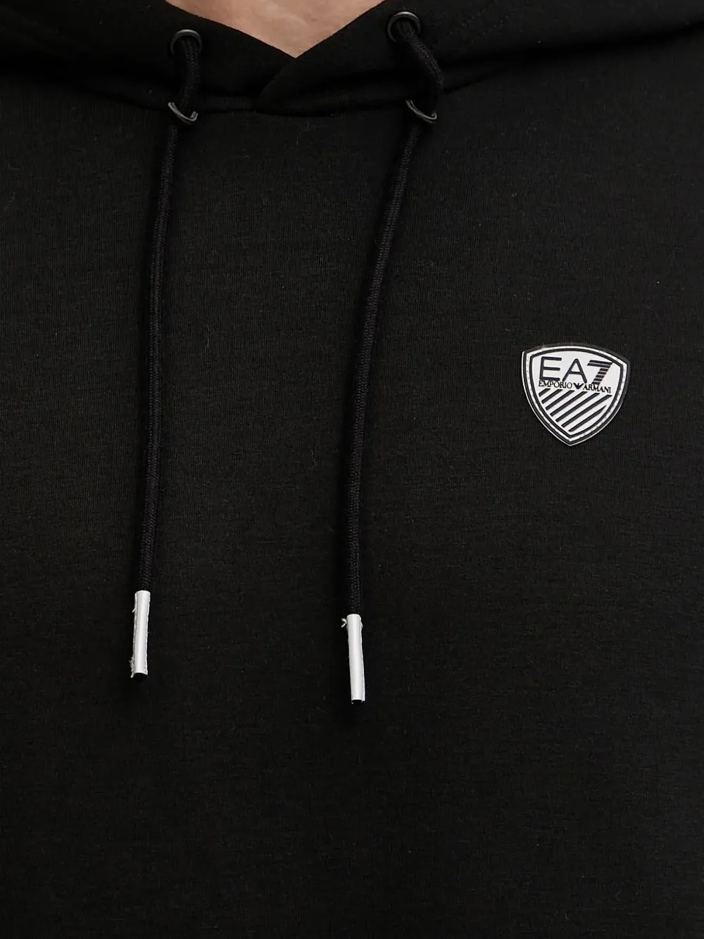 Ea7 Emporio Armani logo-plaque hoodie Zwart