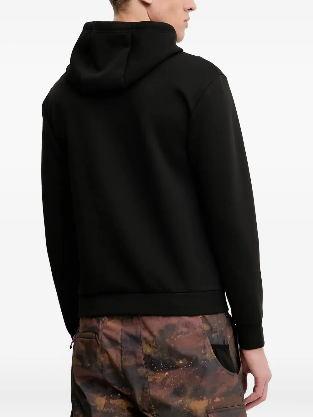 Ea7 Emporio Armani logo-plaque hoodie Zwart