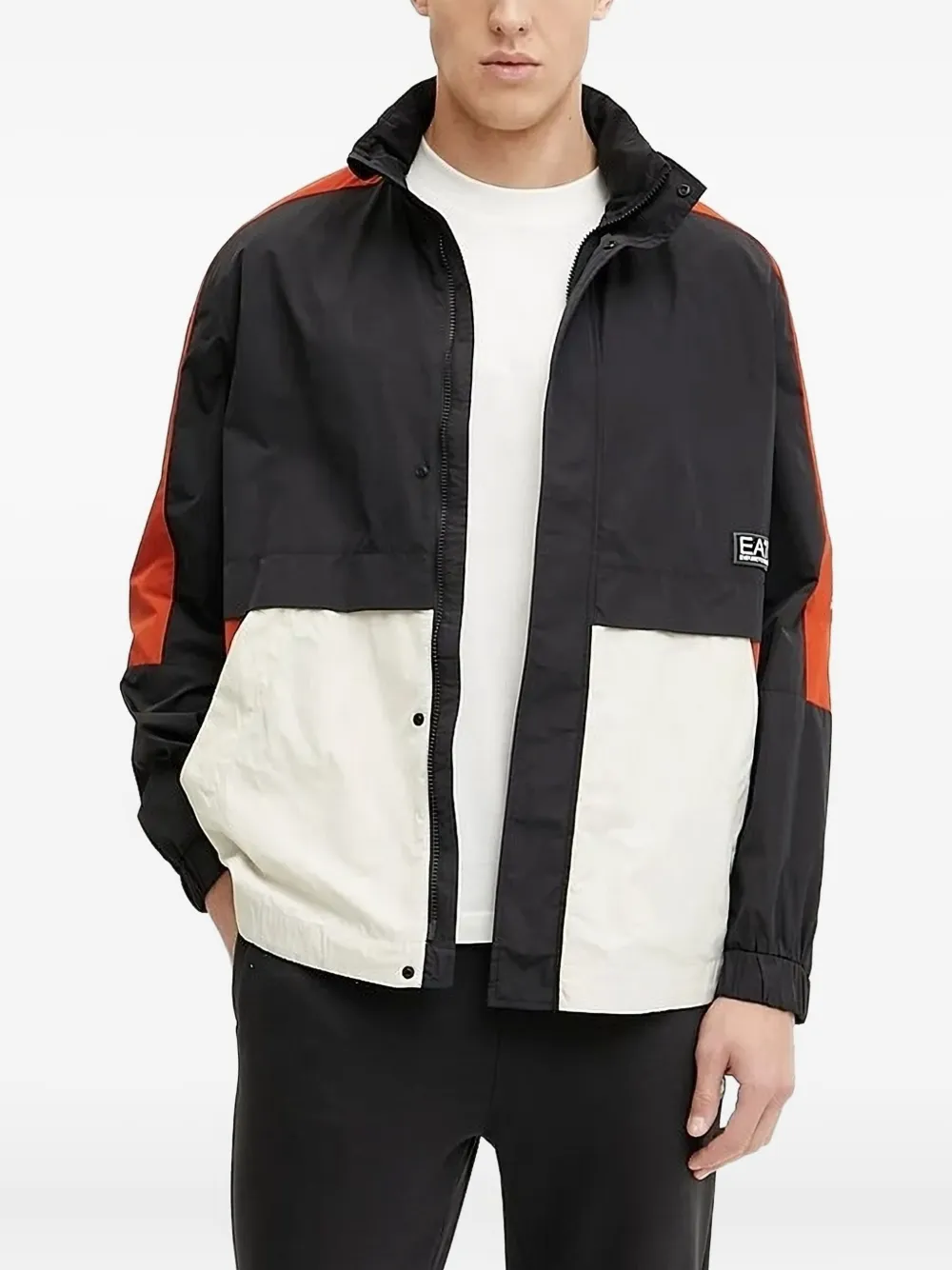 Ea7 Emporio Armani colour-block hooded jacket | Black | Image 1