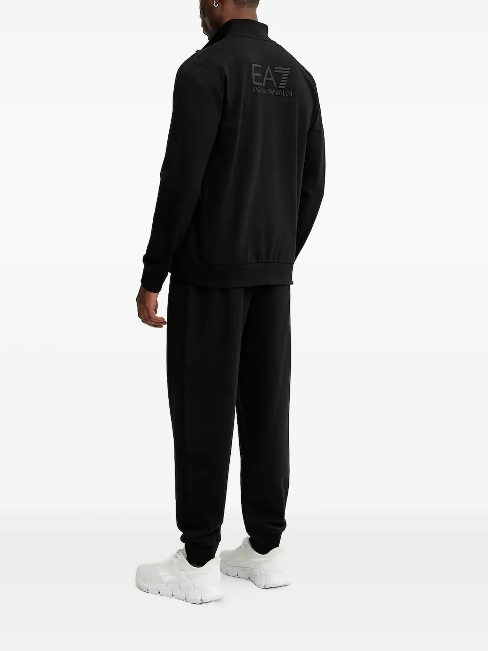 Ea7 Emporio Armani logo-print zip-up sweatshirt - Zwart