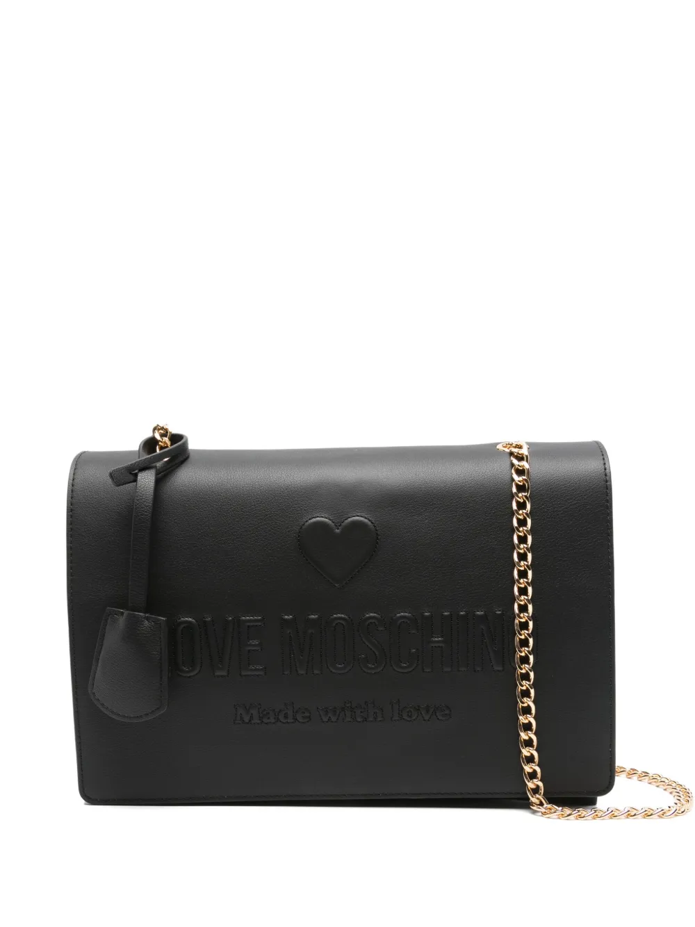 Love Moschino logo-embossed shoulder bag Zwart